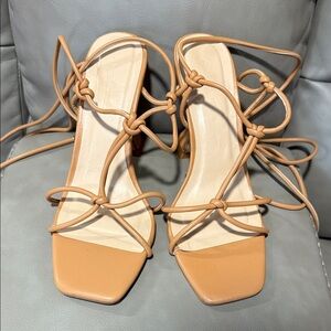 Anne Michelle Tan Strappy Heels